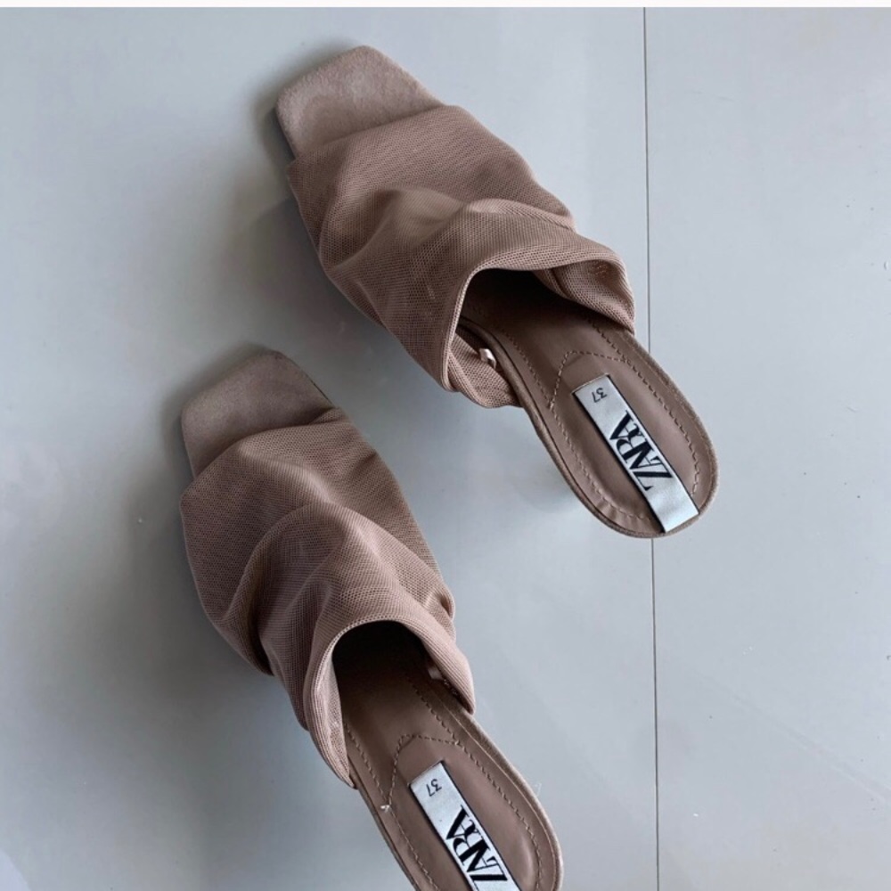 Zara mesh mule heels